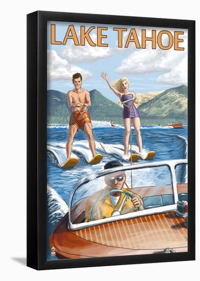 Lake Tahoe, California - Water Skiing Scene-null-Framed Poster