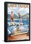 Lake Tahoe, California - Water Skiing Scene-null-Framed Poster