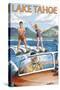 Lake Tahoe, California - Water Skiing Scene-Lantern Press-Stretched Canvas