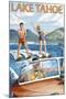 Lake Tahoe, California - Water Skiing Scene-Lantern Press-Mounted Art Print