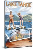 Lake Tahoe, California - Water Skiing Scene-Lantern Press-Mounted Art Print