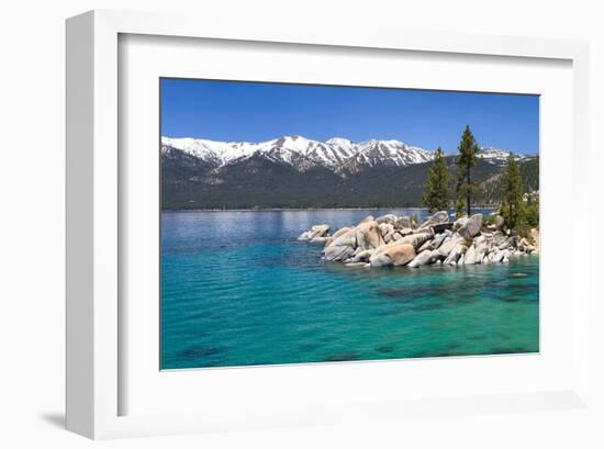 Lake Tahoe & Mountains-null-Framed Art Print