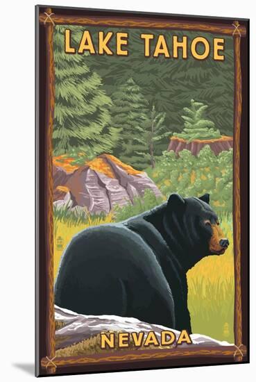 Lake Tahoe, Nevada - Black Bear-Lantern Press-Mounted Art Print