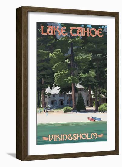 Lake Tahoe - Vikinsholm Castle-Lantern Press-Framed Art Print