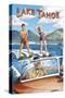 Lake Tahoe - Water Skiing Scene-Lantern Press-Stretched Canvas