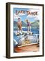 Lake Tahoe - Water Skiing Scene-Lantern Press-Framed Art Print