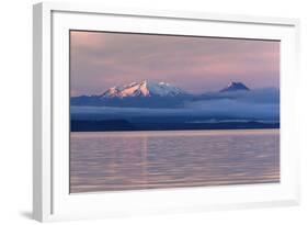 Lake Taupo with Mount Ruapehu and Mount Ngauruhoe at Dawn-Stuart-Framed Photographic Print