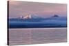 Lake Taupo with Mount Ruapehu and Mount Ngauruhoe at Dawn-Stuart-Stretched Canvas