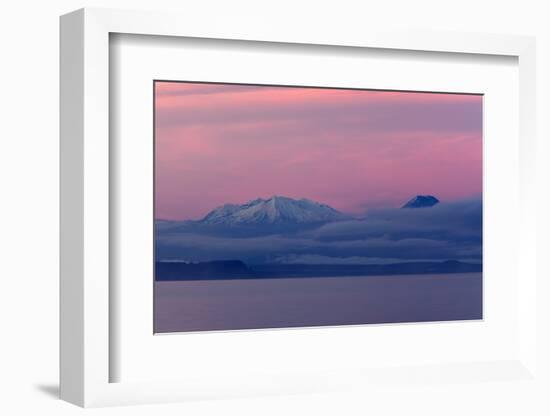 Lake Taupo with Mount Ruapehu and Mount Ngauruhoe at Dawn-Stuart-Framed Photographic Print