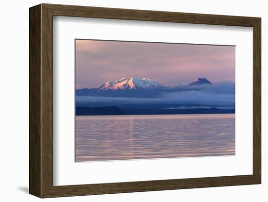 Lake Taupo with Mount Ruapehu and Mount Ngauruhoe at Dawn-Stuart-Framed Photographic Print