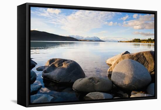 Lake Tekapo in Evening Light, Southern Lakes, Canterbury Region, South Island, New Zealand, Pacific-Matthew Williams-Ellis-Framed Stretched Canvas