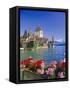 Lake Thun (Thunersee) and Oberhofen Castle, Bernese Oberland, Switzerland, Europe-Simon Harris-Framed Stretched Canvas