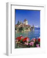 Lake Thun (Thunersee) and Oberhofen Castle, Bernese Oberland, Switzerland, Europe-Simon Harris-Framed Photographic Print