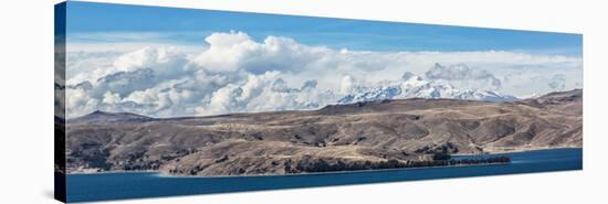 Lake Titicaca and the Cordillera Real Mountain Range in the Background-Alex Saberi-Stretched Canvas