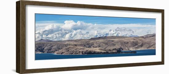 Lake Titicaca and the Cordillera Real Mountain Range in the Background-Alex Saberi-Framed Photographic Print