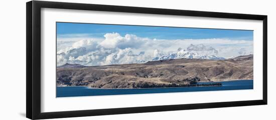 Lake Titicaca and the Cordillera Real Mountain Range in the Background-Alex Saberi-Framed Photographic Print