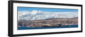 Lake Titicaca and the Cordillera Real Mountain Range in the Background-Alex Saberi-Framed Photographic Print