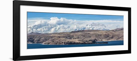 Lake Titicaca and the Cordillera Real Mountain Range in the Background-Alex Saberi-Framed Photographic Print