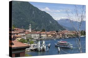 Lake Tourist Boat Arriving, Bellagio, Lake Como, Italian Lakes, Lombardy, Italy, Europe-James Emmerson-Stretched Canvas