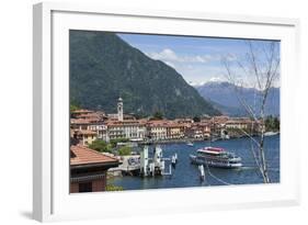 Lake Tourist Boat Arriving, Bellagio, Lake Como, Italian Lakes, Lombardy, Italy, Europe-James Emmerson-Framed Photographic Print