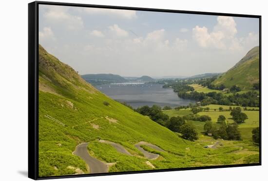 Lake Ullswater from Martindale Road, Lake District National Park, Cumbria, England-James Emmerson-Framed Stretched Canvas