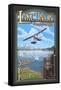 Lake Union Float Plane, Seattle, Washington-Lantern Press-Framed Stretched Canvas