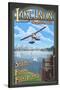 Lake Union Float Plane, Seattle, Washington-Lantern Press-Stretched Canvas