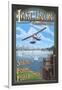 Lake Union Float Plane, Seattle, Washington-Lantern Press-Framed Art Print