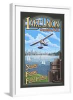 Lake Union Float Plane, Seattle, Washington-Lantern Press-Framed Art Print