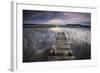 Lake Usma Viewed from a Mooring Stage on Moricsala Island with Dark Clouds, Moricsala, Latvia-López-Framed Photographic Print