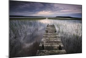 Lake Usma Viewed from a Mooring Stage on Moricsala Island with Dark Clouds, Moricsala, Latvia-López-Mounted Photographic Print