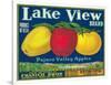 Lake View Apple Label - Watsonville, CA-Lantern Press-Framed Art Print