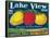 Lake View Apple Label - Watsonville, CA-Lantern Press-Framed Stretched Canvas