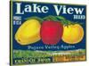 Lake View Apple Label - Watsonville, CA-Lantern Press-Stretched Canvas