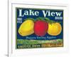 Lake View Apple Label - Watsonville, CA-Lantern Press-Framed Art Print