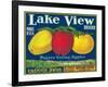 Lake View Apple Label - Watsonville, CA-Lantern Press-Framed Art Print