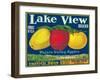 Lake View Apple Label - Watsonville, CA-Lantern Press-Framed Art Print