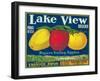 Lake View Apple Label - Watsonville, CA-Lantern Press-Framed Art Print