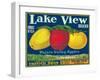 Lake View Apple Label - Watsonville, CA-Lantern Press-Framed Art Print