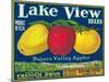 Lake View Apple Label - Watsonville, CA-Lantern Press-Mounted Art Print