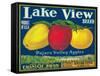 Lake View Apple Label - Watsonville, CA-Lantern Press-Framed Stretched Canvas