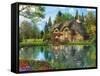 Lake View Cottage (Variant 1)-Dominic Davison-Framed Stretched Canvas