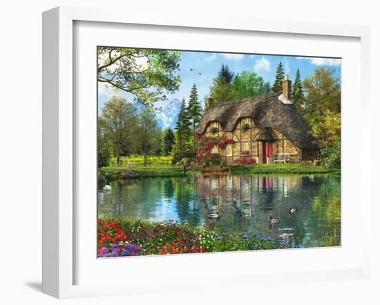 Lake View Cottage (Variant 1)-Dominic Davison-Framed Art Print