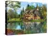 Lake View Cottage (Variant 1)-Dominic Davison-Stretched Canvas