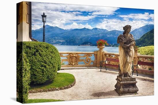 Lake View From a Villa Terrace, Lake Como, Italy-George Oze-Stretched Canvas