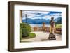 Lake View From a Villa Terrace, Lake Como, Italy-George Oze-Framed Photographic Print