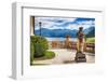 Lake View From a Villa Terrace, Lake Como, Italy-George Oze-Framed Photographic Print