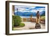 Lake View From a Villa Terrace, Lake Como, Italy-George Oze-Framed Photographic Print