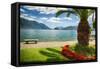 Lake View From Menaggio-George Oze-Framed Stretched Canvas