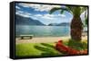 Lake View From Menaggio-George Oze-Framed Stretched Canvas